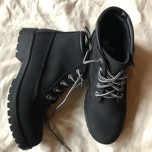 Never worn black lace up boots